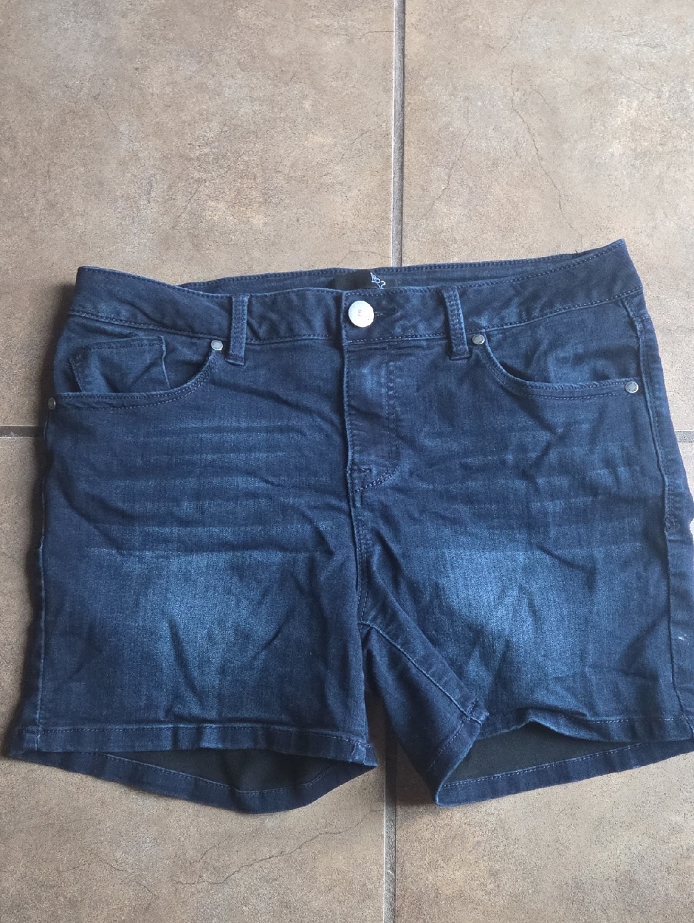 1822 Denim Dark Blue High-Rise Women’s Jean Shorts